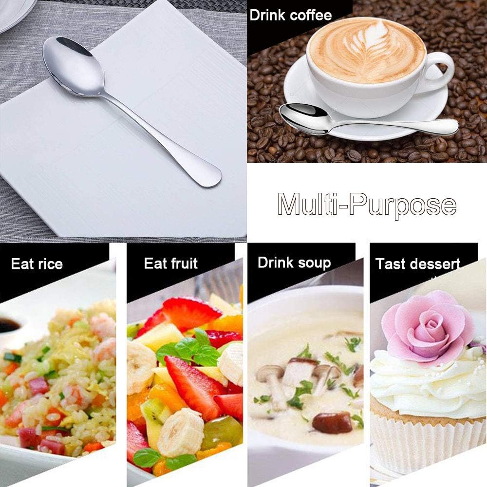 SONGZIMING Demitasse Espresso Spoons, Mini Coffee Spoon, 18/10 Stainless Steel Small Spoons for Dessert, Tea,Set of 6: Kitchen & Dining