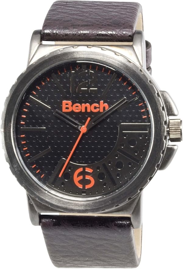 Bench Mens Watch BC0352BKBR with Black Dial and Brown Strap Amazon.co