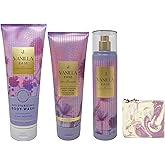 Bath & Body Works Vanilla Ease Trio Gift Set - Moisturizing Body Wash, Body Cream and Fragrance Mist - with a Lavender Dreams Bar Soap - Full Size