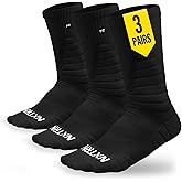 NXTRND 3 Pairs Compression Sports Crew Socks for Men, Cushion Athletic Socks, Basketball, Football and Running
