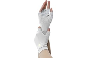 PIQIDIG Men's Women's SPF Fingerless Gloves Mittens Sun Protection Unisex Driving Gloves UPF 50+ With Silicone Gel