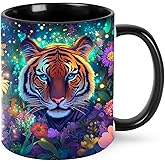 Tiger Coffee Mug for Women Ceramic Tea Cup with Handle Funny Novelty Mugs Porcelain Mug Gift for Office Home 11oz