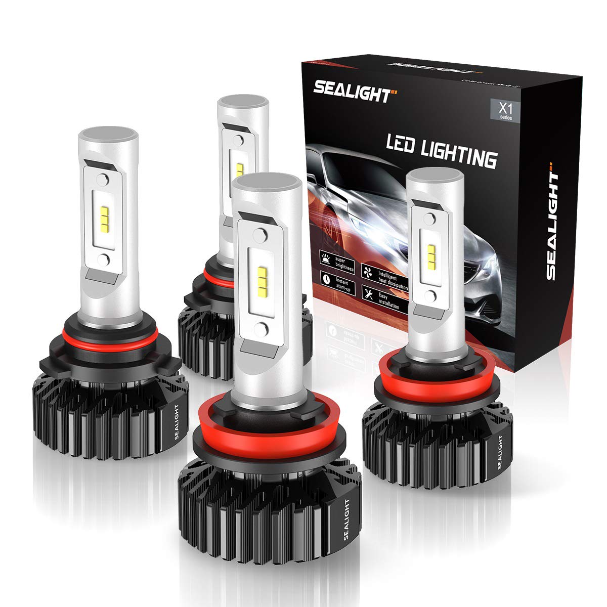 SEALIGHT 9005/HB3 High Beam H11/H9 Low Beam 24000LM LED Headlight Bulbs