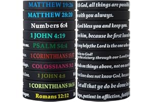 QEERBSIN Bible Verses Bracelets Motivational Christian Rubber Bracelets Faith Hope Wristbands Bracelets for Men Women Teens
