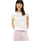 Tommy Jeans Womens Graphic Tee with Printed Flag Logo Detail