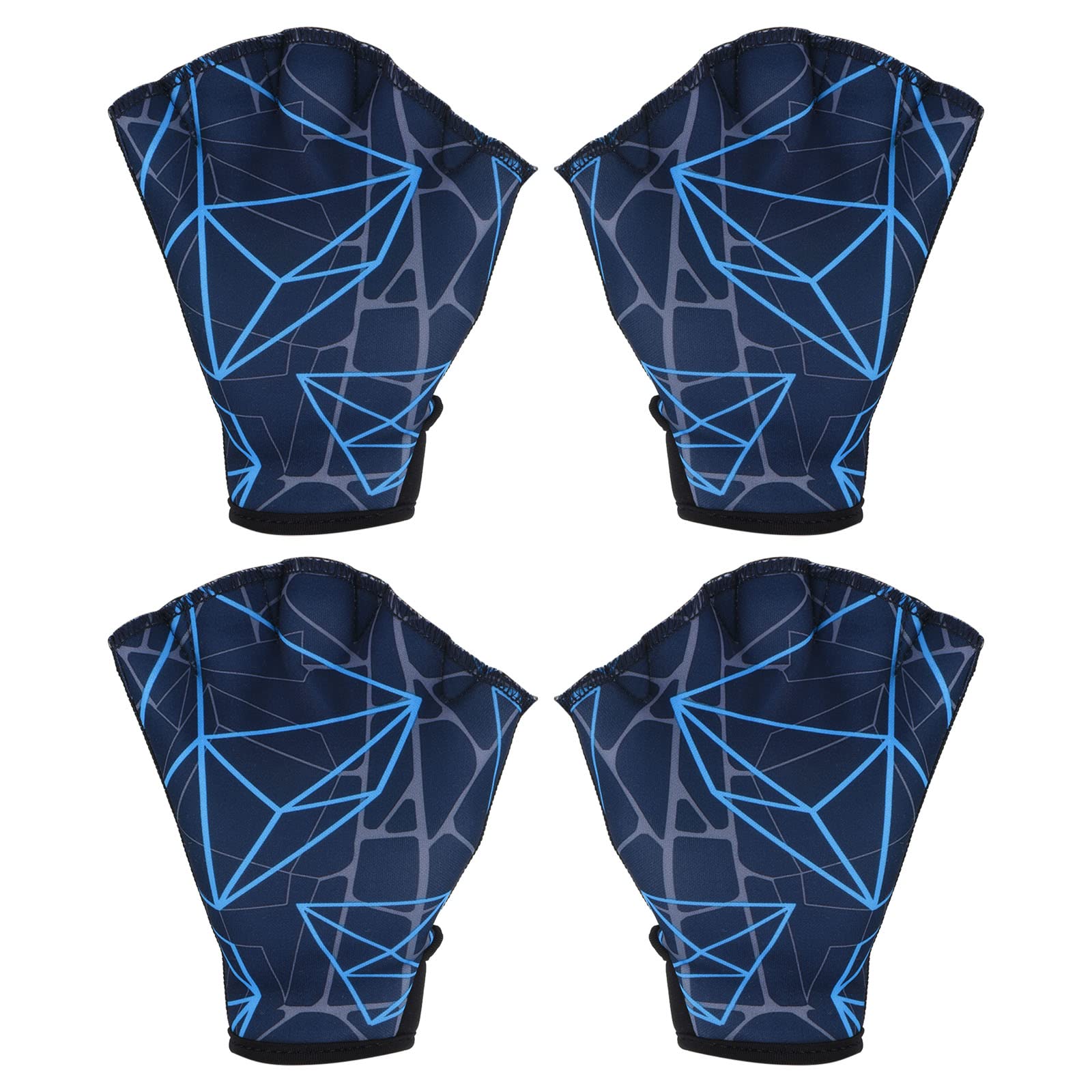 PATIKIL Webbed Swim Gloves, 2Pairs, M, Dark Blue, Swimming, Snorkeling, Surfing, Nylon