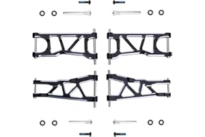 Hobbypark Aluminum Suspension Arms Set (Front & Rear) Upgrades Parts for Arrma Typhon 3s BLX Big Rock, Replacement of AR330543 AR330540 (Black)