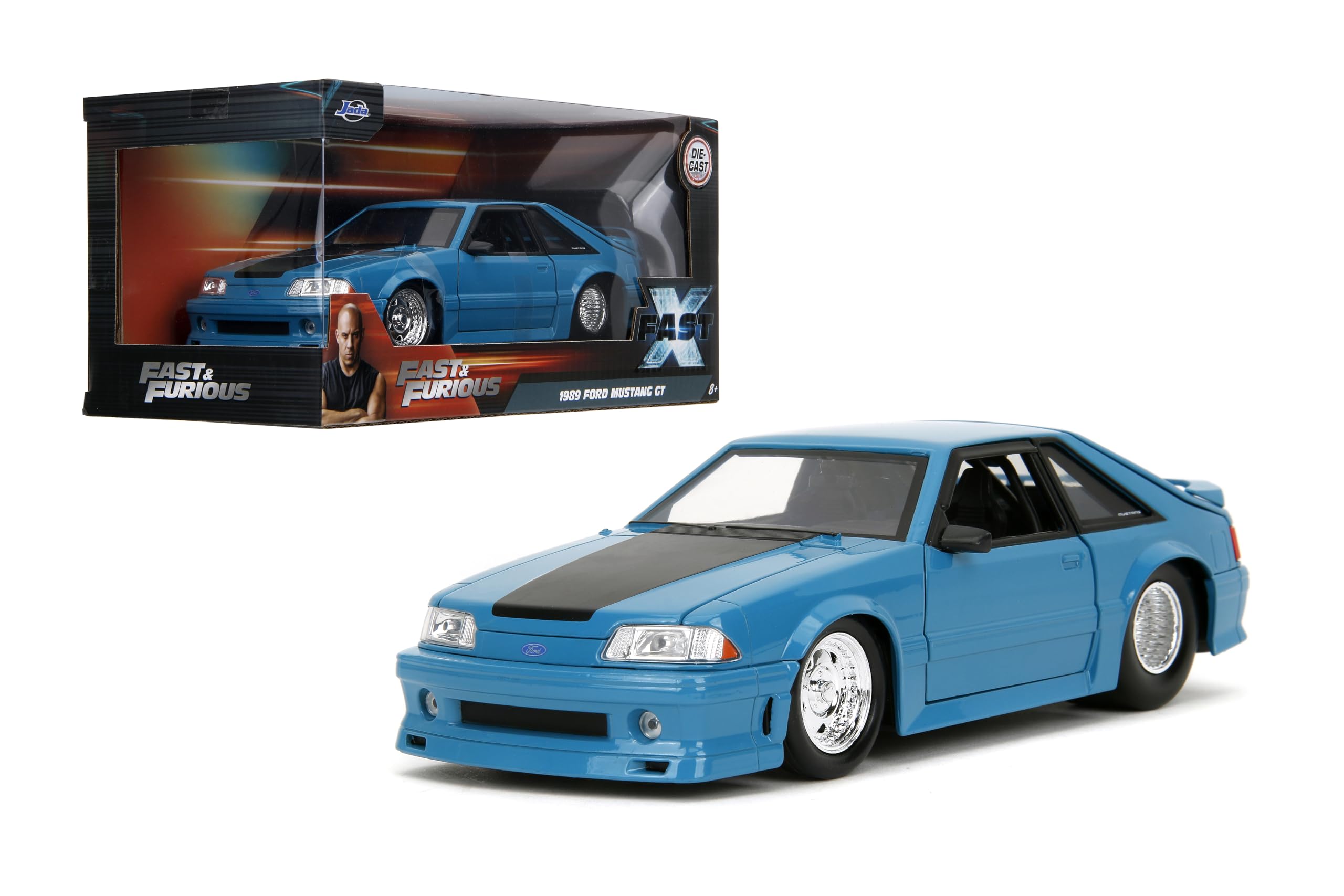 Jada Fast & Furious 1:24 1989 Ford Mustang GT Die-Cast Car, Toys for Kids and Adults