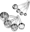 New Star Foodservice 42917 Stainless Steel 4Pcs Measuring Cups And Spoons Combo Set, Silver