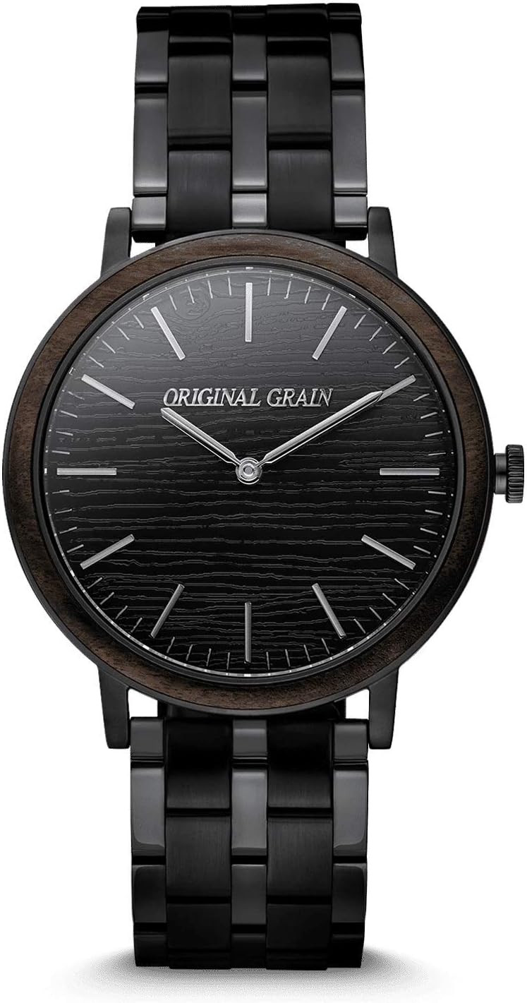 Original Grain Wood Watch | Minimalist Collection Analog Watch | Japanese Quartz Movement | Wood and Stainless Steel | 40MM