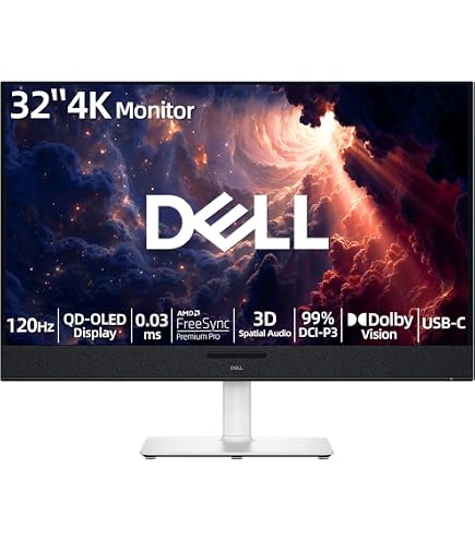 Amazon.com: Dell 32 Plus 4K QD-OLED Monitor S3225QC - 31.6
