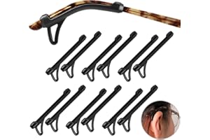 SMARTTOP Eyeglasses Ear Grips Sleeve-Upgrade anti-slip eyewear retainer-Sleeve with Hook design-Soft and comfort Glasses Ear hooks 6Pairs (BLACK)