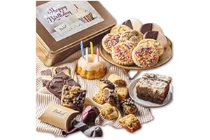 Happy Birthday Food Gift Baskets, Gourmet Food Gifts, Birthday Gift Baskets for Women Men Teens Family Friends or Relatives By Dulcet Gift Baskets