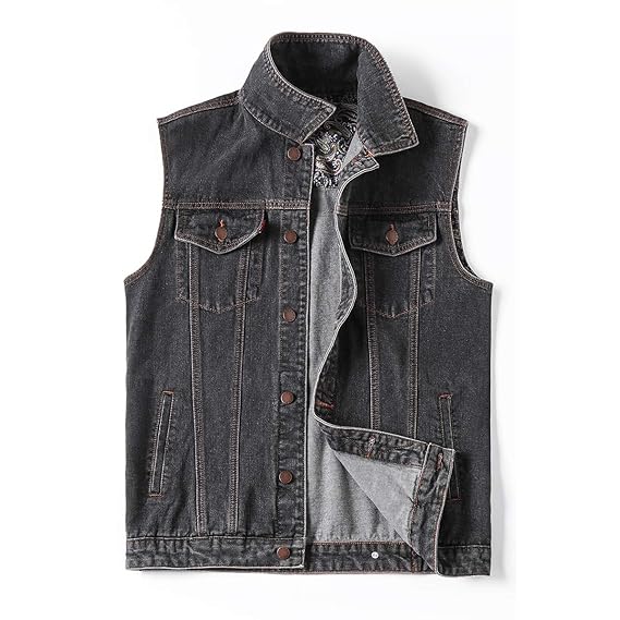 black denim vest amazon