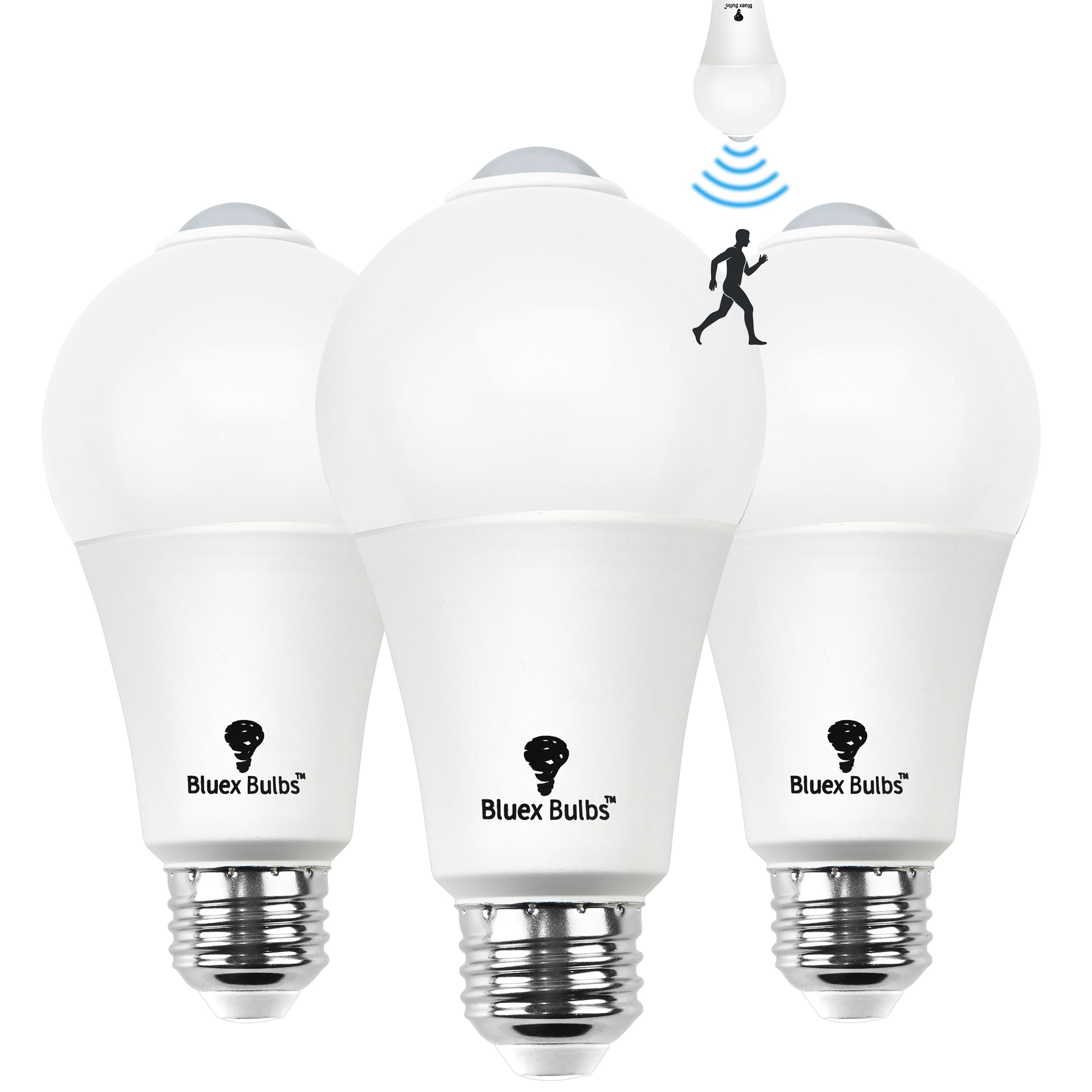 Photo 1 of ***ONLY ONE BULB***Bluex Bulbs 3 Pack Motion Sensor LED Light Bulb A21, 15W 1300 Lumens, Daylight 5000K, Automatic On/Off Security Light, E26 Medium Base Indoor & Outdoor Use, 120V (5000K - Cool White)