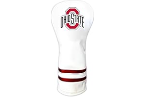 Team Golf NCAA White Vintage Fairway Golf Club Headcover, Form Fitting Design, Retro Design