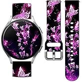 Watch Bands Compatible with Samsung Galaxy Watch 40mm 42mm 44mm 45mm 46mm, 20mm Pattern Replacement Silicone Strap for Galaxy Wacth 7/6/ 5/4/ 5 Pro/4 Classic/3 (41mm)/Active 2