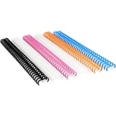 Rayson Click Binding Spines, 34-Hole Click Binding Ring for A4 and U.S. Letter Size Paper, Multi-Color, 1/2" Diameter, 3:1 Pitch, Binds Up to 90 Sheets, 30 Pack