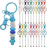 DNLEGULI 40 Pcs Beadable Keychains Bulk Kit – DIY Keychain Making Supplies with Metal Blanks for Crafts, Jewelry, Charms, Custom Projects – Blank Chain Bars for Beaded Keychain Design (Multicolor)