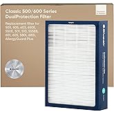 BLUEAIR Classic 500/600 Series Genuine Dual Protection Replacement Filter; fits Classic 580i, 680i, 501, 503, 505, 510, 550E, 555EB, 601, 605