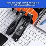 INXEN Toe Nail Clippers Thick Nails 3-Pack Ergonomic Angled 90° Blade Catcher view 2