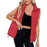 Century Star Puffer Vest for Women's Outerwear Vests Puffy Oversized 2024 Quilted Vest Tops Jackets Coat with Pockets
