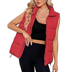 Century Star Red Puffer Vest for Women's Outerwear