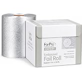 ForPro Expert Embossed Aluminum Foil Roll, 5"W x 320'L, Medium | Aluminum Hair Foil Roll with Built-In Box Cutter | Non-Slip Embossed Texture for Salon Hair Color &amp; Highlights, Food Safe