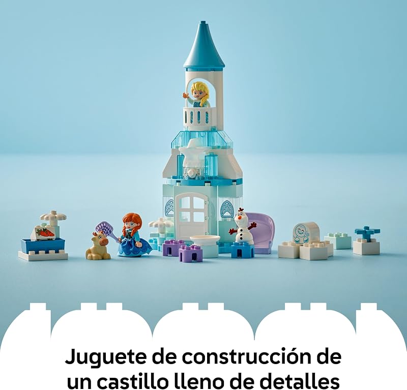 Duplo | Disney Frozen: Fiesta en el Castillo de Anna y Elsa - Juguete Educativo con 5 Figuras Inc. Olaf y Sven - Ladrillo con Luz - Regalo para Niñas y Niños de 2+ Años 10455 — foto 4 de 8