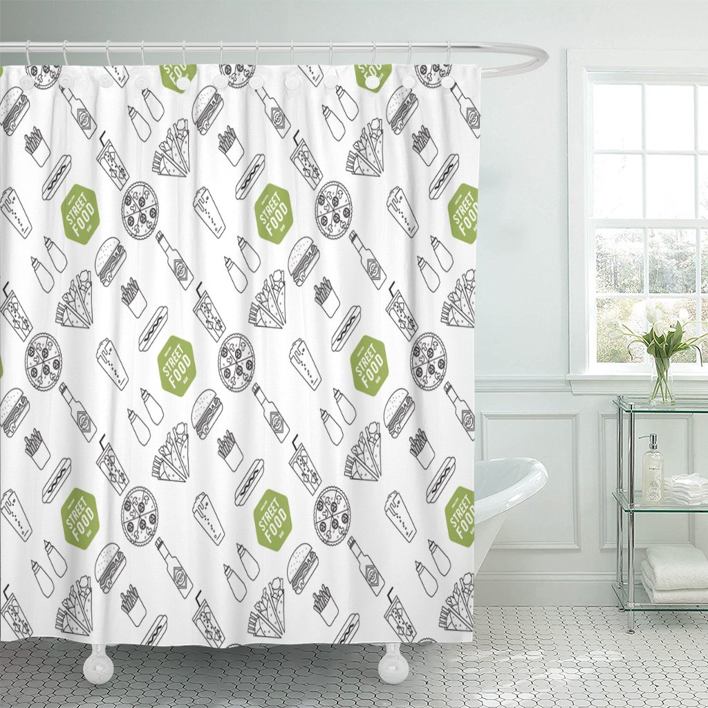 Amazon Com Emvency Fabric Shower Curtain Curtains With Hooks