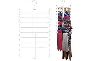 ZEDODIER Tie Rack Belt Hanger for Closet, 2 in 1 Tie Hanger Belt Organizer with Max 40 Capacity, Heavy Duty Space Saving Closet Organizers and Storage, Silver