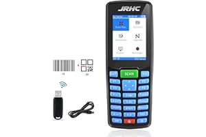 1D 2D Barcode Scanner Wireless, JRHC Portable Inventory Scanner & Data Collector Data Terminal PDT Inventory Device with Long Transmission Distance 2.4G Wireless Bar Code Reader with 2.8" LCD Screen