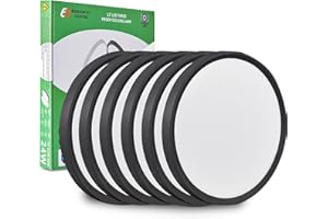 6PK 12 Inch LED Flush Mount Ceiling Light,24W, 2520LM, 3000K/4000K/6000K CCT Selectable,Ultra Thin 0.98" Black LED Ceiling Li