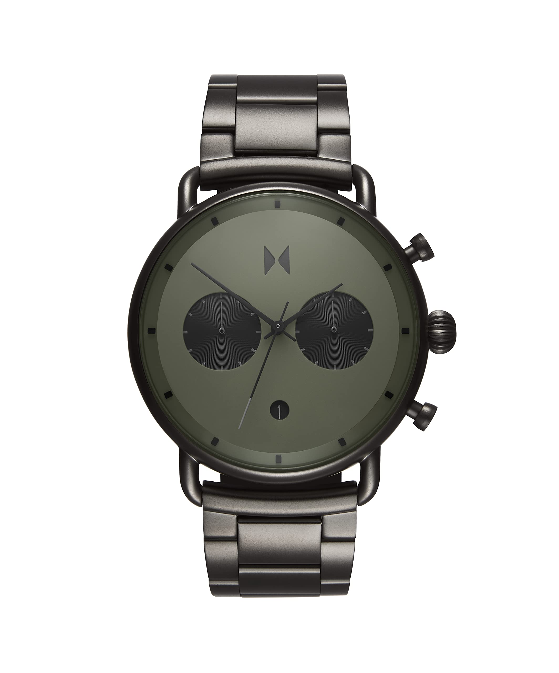 MVMT Blacktop Chronograph Watch in Stainless Steel and Leather Bands