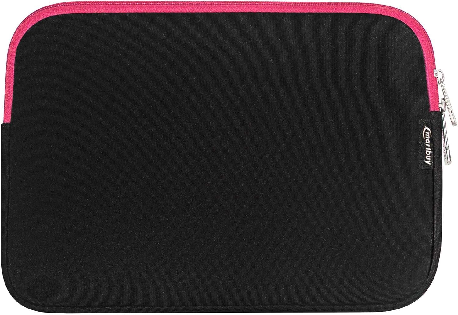 Emartbuy Jet Black/Pink Water Resistant Neoprene Soft Slim Zip Case Cover Sleeve Pouch 11.6-12.7 Inch Compatible With Selected Devices Listed Below
