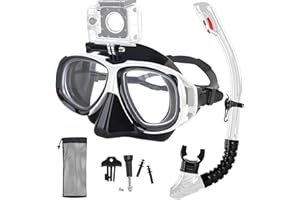 BODY+ Nearsighted Snorkeling Gear for Adults Youth, Professional Full Dry Top Silicone Snorkel Set, Anti-Fog Scuba Diving Mask with Adjustable Strap