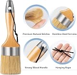 Mister Rui Chalk Paint and Wax Brush Set 3 Pcs Natural Hog Bristle view 4