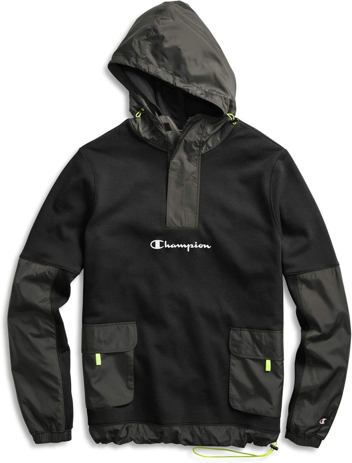 Champion LIFE Men's Sideline Quarter Zip Pullover with Woven: Clothing