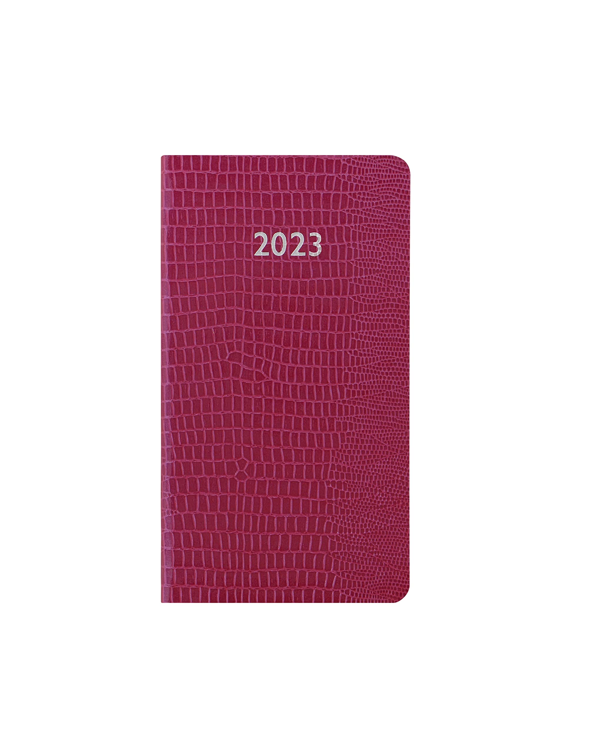 Letts of London Iguana Medium Pocket week to view 2023 diary - pink, 23-081254
