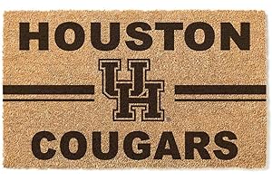 KH Sports Fan Houston Cougars Team Logo Coir Doormat, 18x30 Inches, Cougars Outdoor Rug; Display Your Team Spirit with This Unique Houston Cougars Doormat