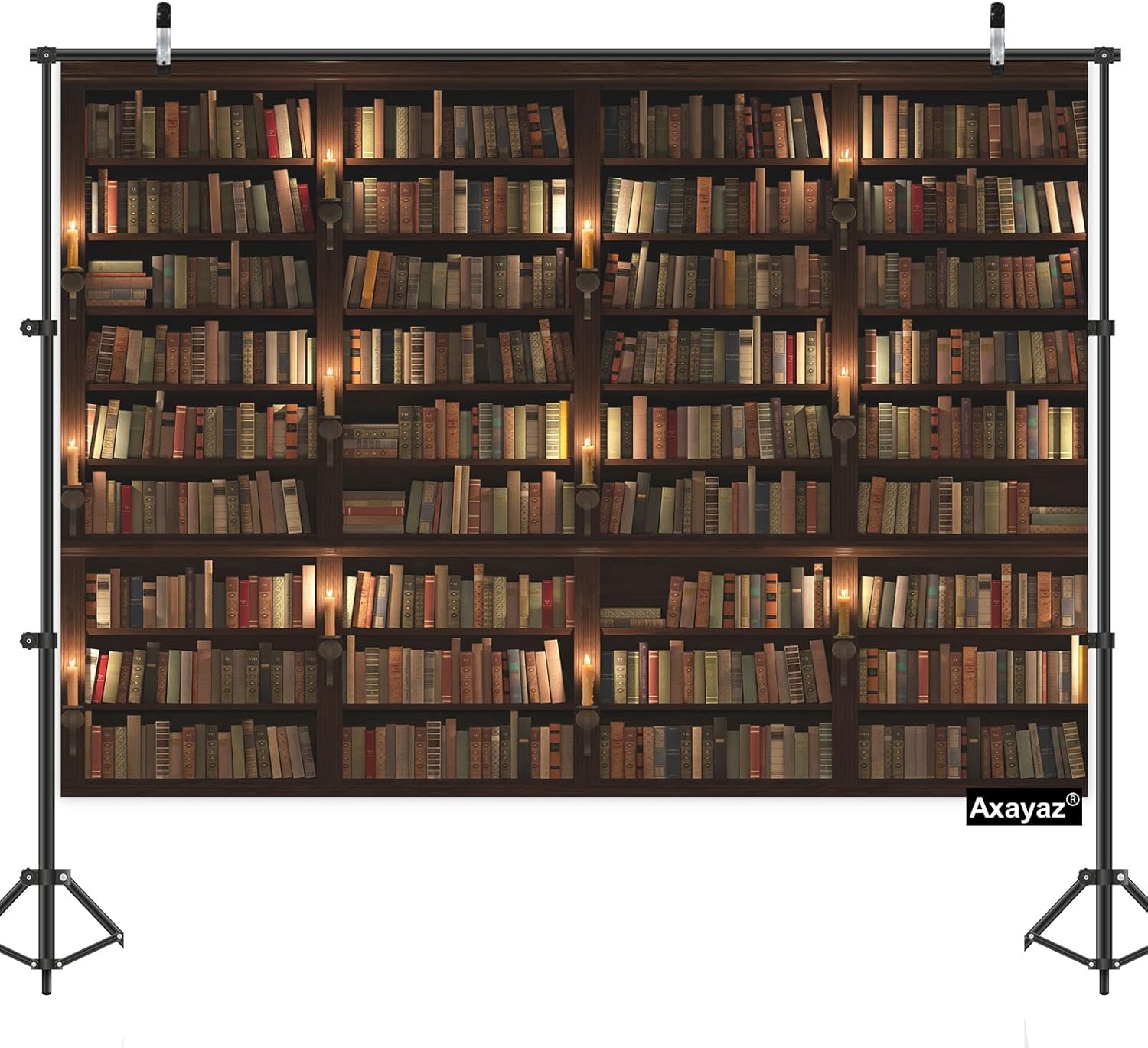 Tapestries - Axayaz Bookshelf Wall Tapestry 80x60 Inch Library Books Wood Shelf Education Knowledge Backdrop Hanging Polyester Home Decor for Bedroom Living Room Dorm