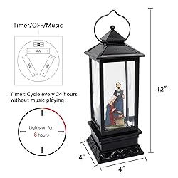 Eldnacele Musical Snow Globe Lantern Lighted Lamp