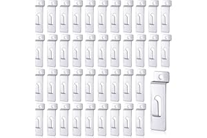 Hotop 50 Packs Slatwall Utility Notch Hook Commercial Slatwall Picture Hook Metal Display Hanger for Wall Accessories Panel Pegboard Slat Grid Shelf Hanging Display, Silver