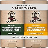 Dr. Squatch Natural Men’s Deodorant – Aluminum Free Natural Deodorant Men with Charcoal & Postbiotics for 72-Hour Odor Protection – Pine Tar + Summer Citrus, 2.65oz Stick (2-Pack)