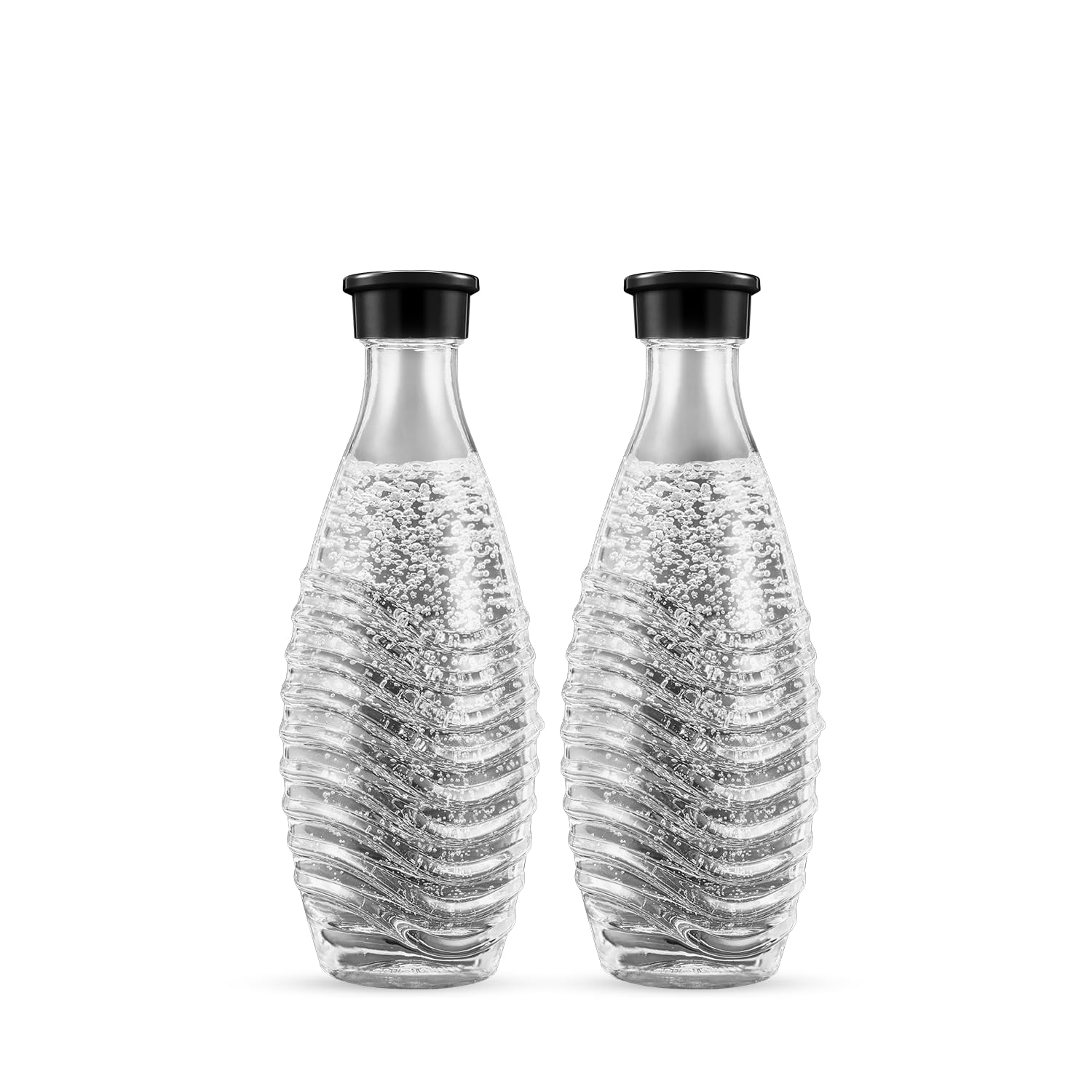 Sodastream 0,7L CRYSTAL Glaskaraffen - kompatibel mit CRYSTAL & PENGUIN Wassersprudler, 2er-Pack Wasserkaraffen, spülmaschinenfeste Sprudlerkaraffen