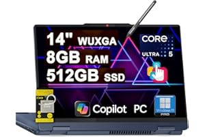 Lenovo IdeaPad Flex 5i 2-in-1 Laptop 14" WUXGA Touch Intel 12-core Ultra 5 225U (Beats Core 7 150U) 8GB RAM 512GB SSD Backlit for Creator Designer Business Professional Win11Pro ICP Hub/Copilot AI PC