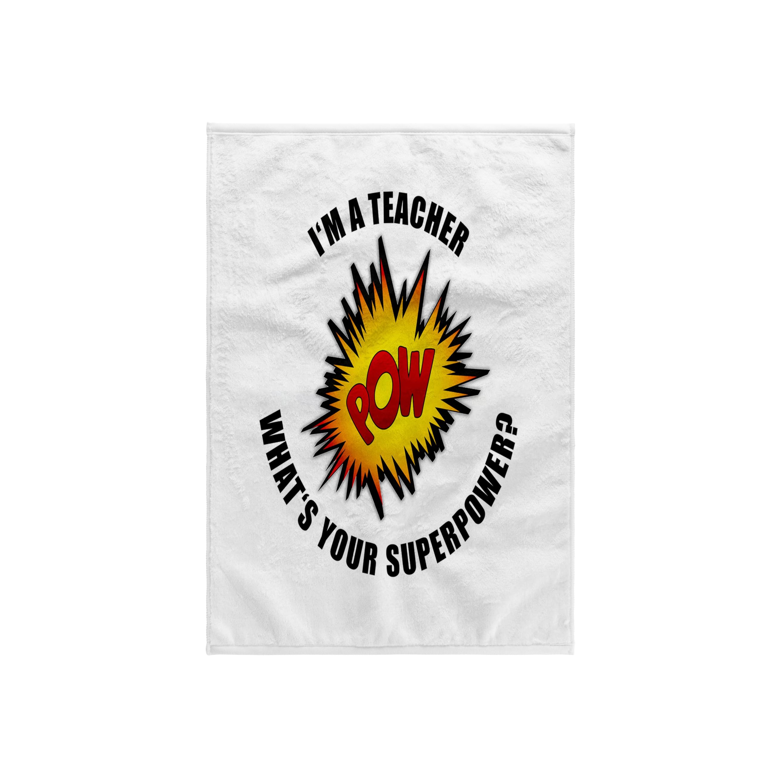 3dRose I Am a Teacher What Is Your Superpower Towel, Polyester, White, 15 x 22-Inch