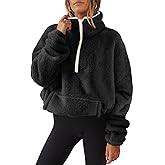 ANRABESS Sweatshirt for Women Zip Up Hoodies Cropped Pullover Fleece Hooded Sherpa Sweaters Tops 2025 Fall Winter Clothes