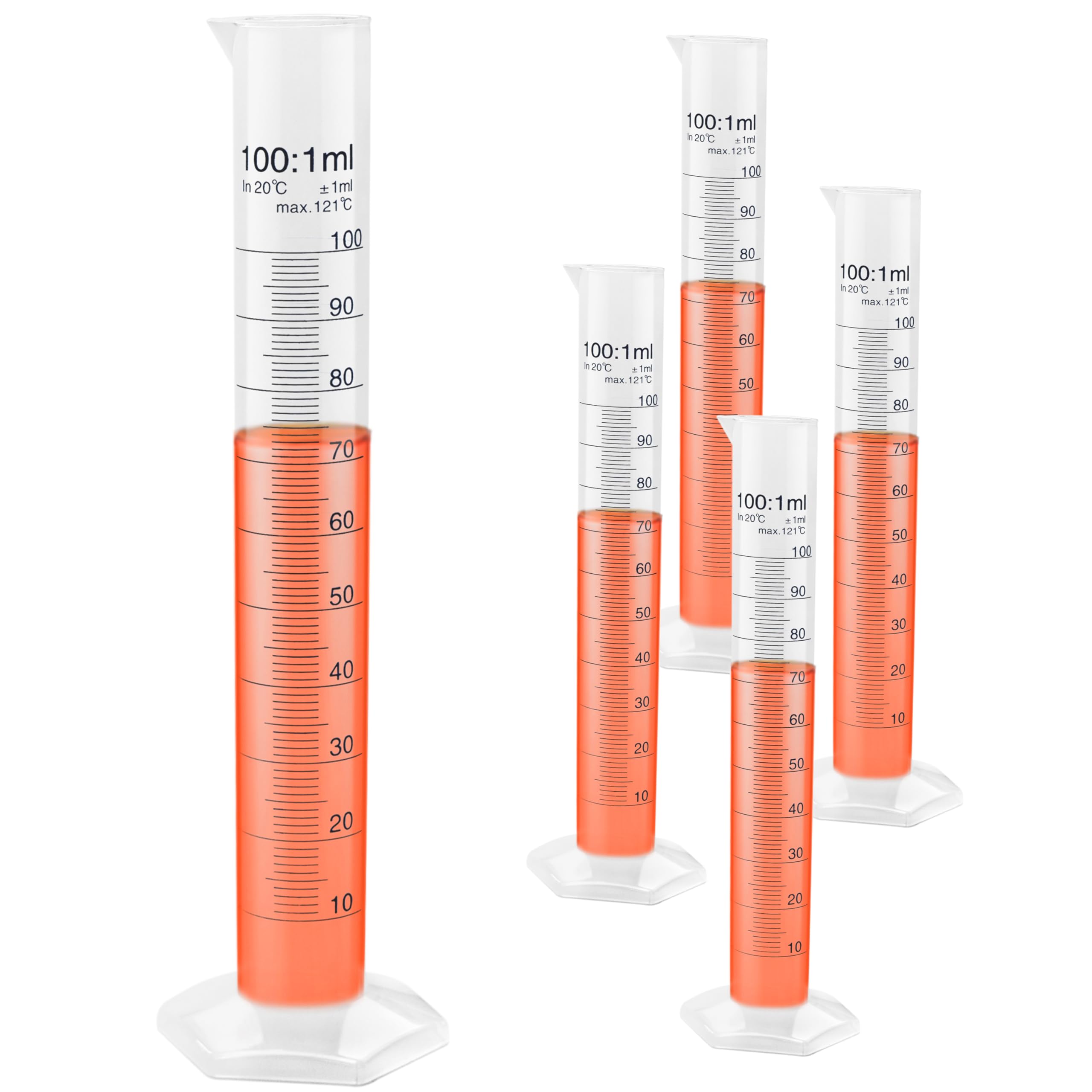 4 Pcs Economic Graduated Measuring Cylinder, 4pcs