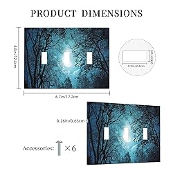 Spshian Light Switch Cover Teal Full Moon Forest 3